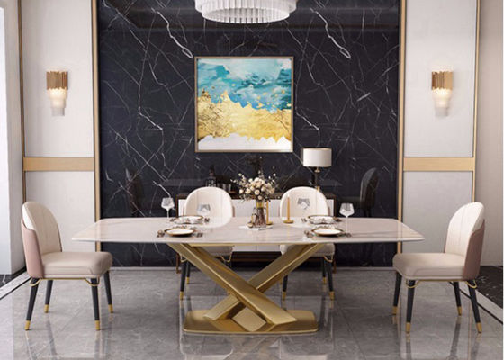 130x80x77cm Stół do jadalni z marmurowym blatem