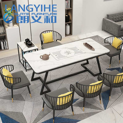 140cm Łupkowy stół do jadalni Nowoczesny włoski Minimalistyczny luksusowy metal