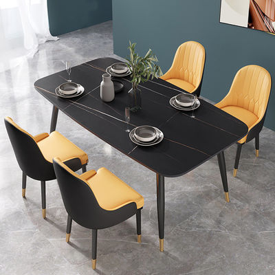 Metalowy stół do jadalni z marmuru Nordic Light Luxury dla 4 - 6 osób