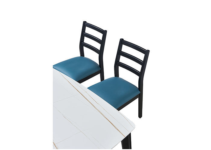 130 cm Stylowy rodzinny stół z litego drewna łupkowego z litego drewna