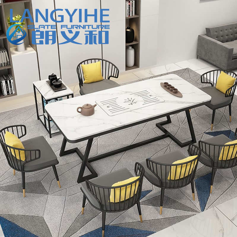 140cm Łupkowy stół do jadalni Nowoczesny włoski Minimalistyczny luksusowy metal