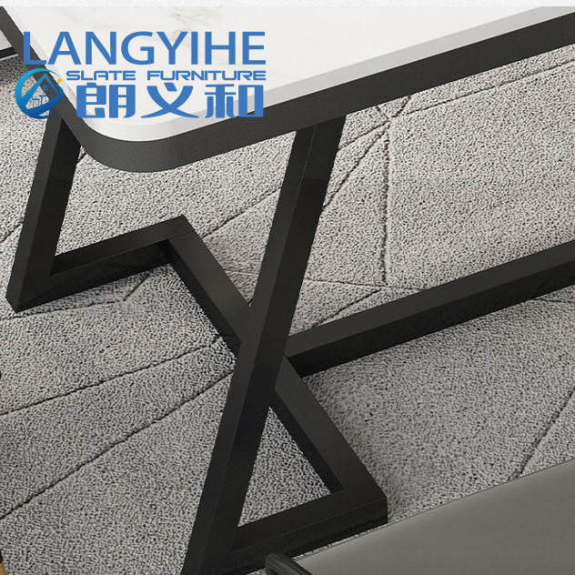 140cm Łupkowy stół do jadalni Nowoczesny włoski Minimalistyczny luksusowy metal