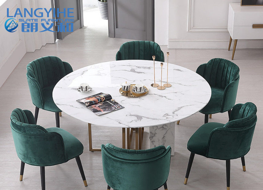 Minimalistyczny dom Odm Circle Marmurowy stół do jadalni Połączenie Nordic 75 cm wysokości