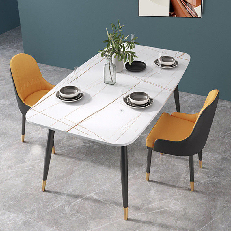Metalowy stół do jadalni z marmuru Nordic Light Luxury dla 4 - 6 osób