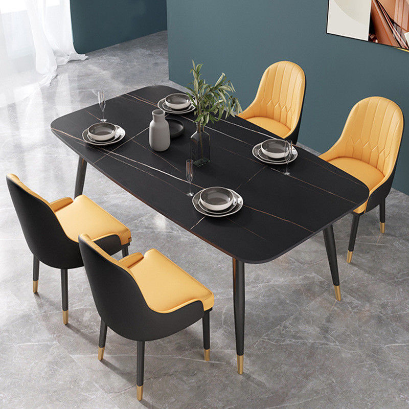 Metalowy stół do jadalni z marmuru Nordic Light Luxury dla 4 - 6 osób
