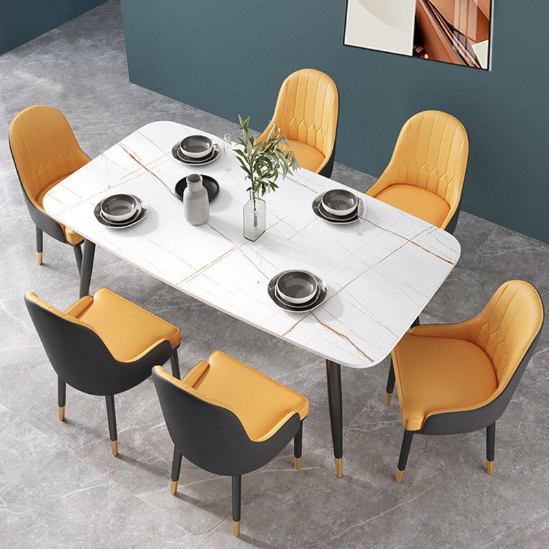 Metalowy stół do jadalni z marmuru Nordic Light Luxury dla 4 - 6 osób