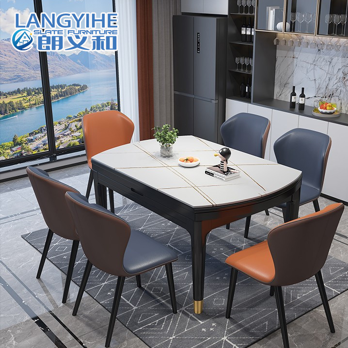 Rock Slab Dining Chowany składany marmurowy stół prostokątny