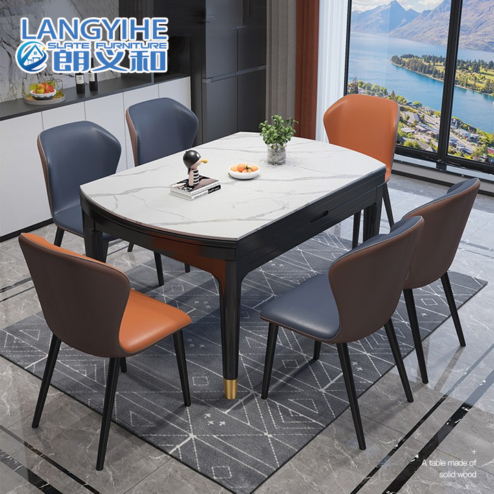Rock Slab Dining Chowany składany marmurowy stół prostokątny