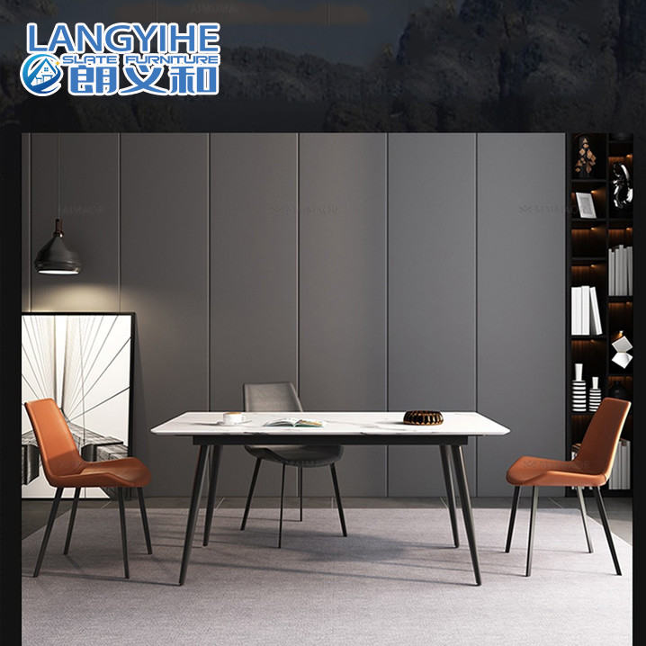 Rock Slab Nordic Marmurowy stół do jadalni Nowoczesny minimalistyczny