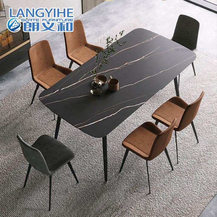 Rock Slab Nordic Marmurowy stół do jadalni Nowoczesny minimalistyczny
